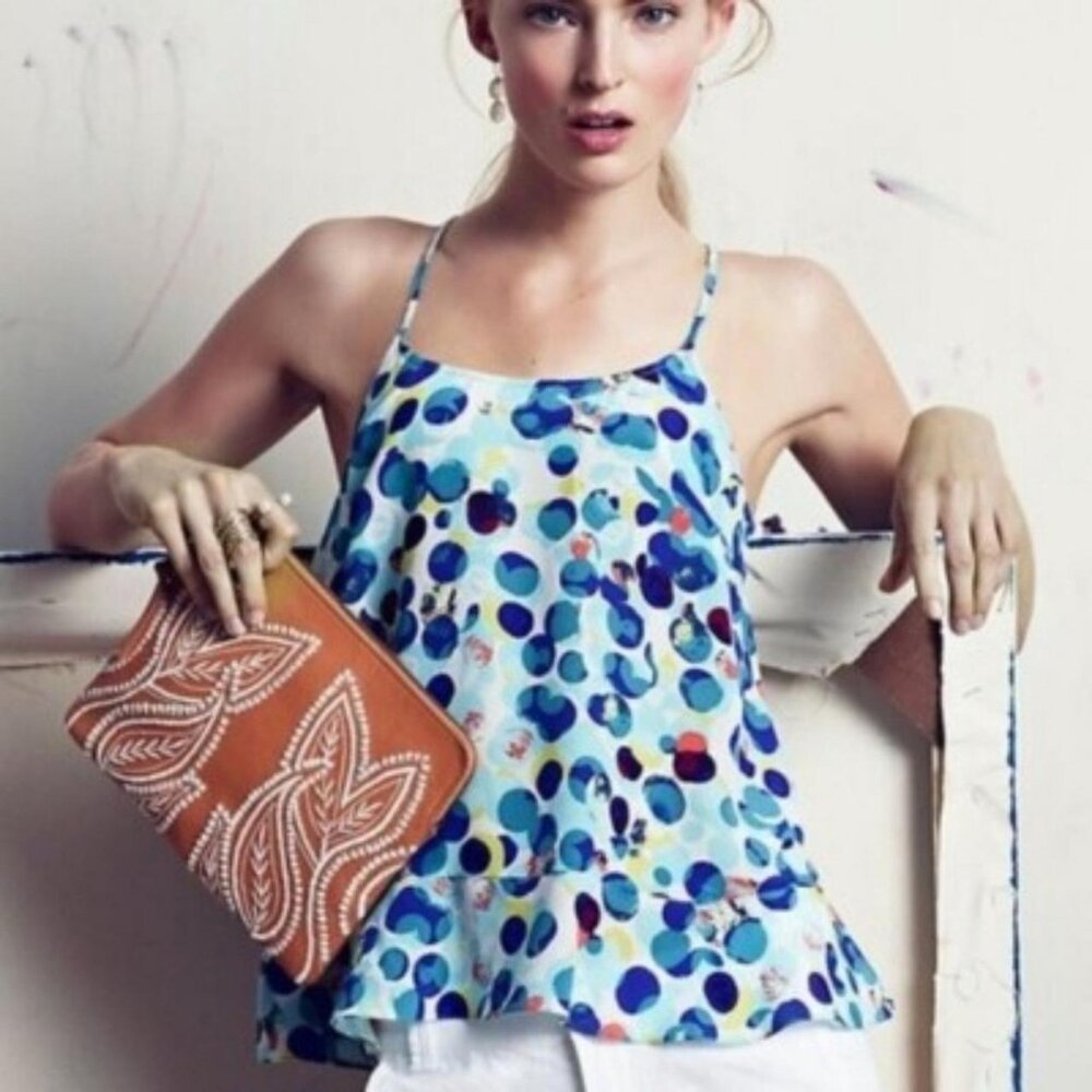 Anthropologie Maeve | Zaballa strap camisole artist dot tank Size 4